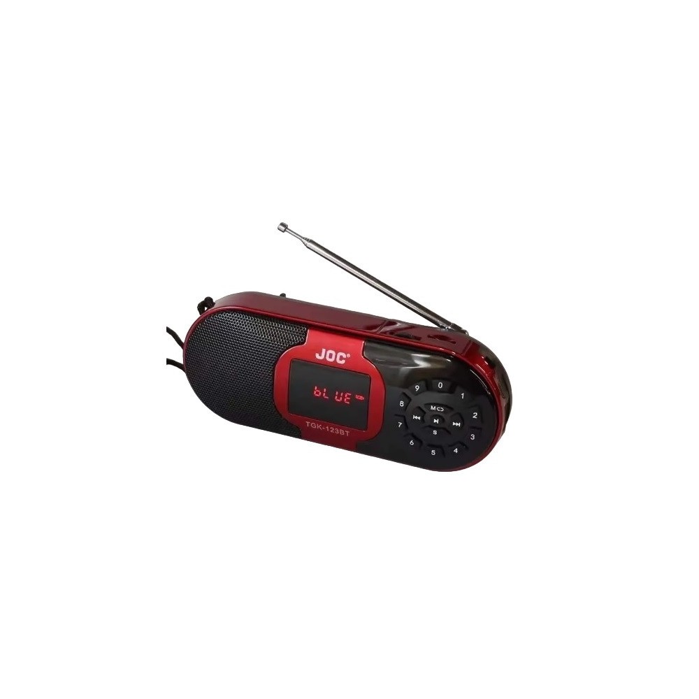 JOC TGK-123BT Επιτραπέζιο Ραδιόφωνο Επαναφορτιζόμενο με Bluetooth και USB Κόκκινο