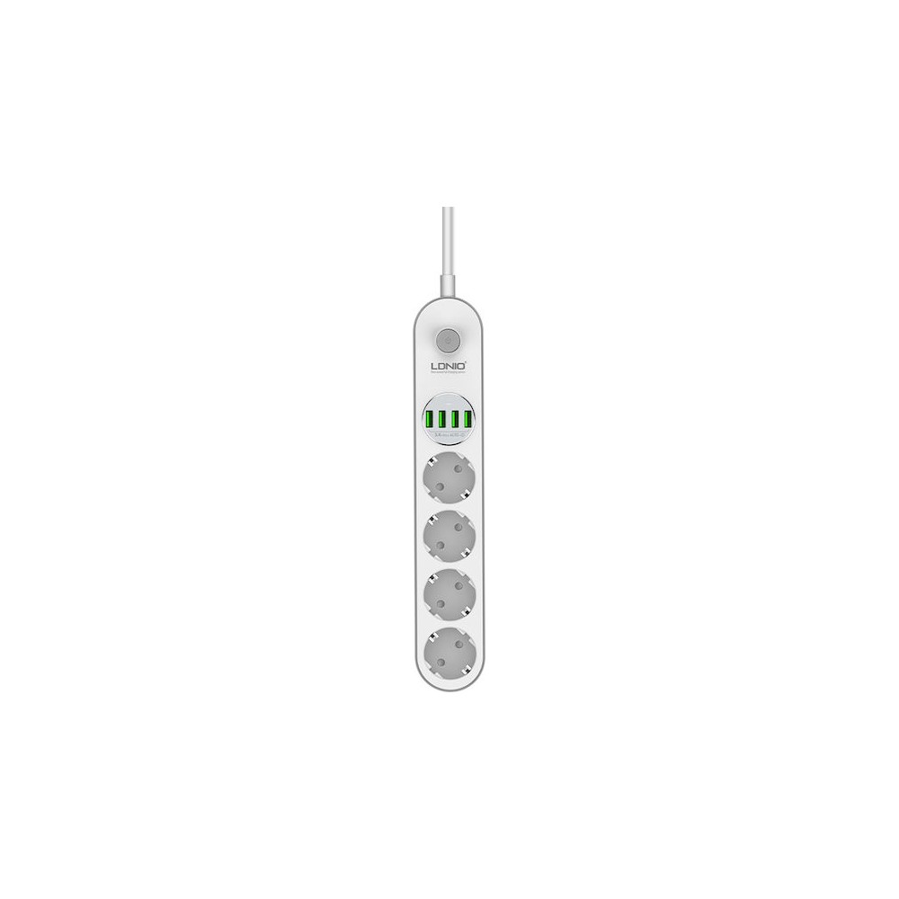 Ldnio Πολύπριζο Aσφαλείας 4 Θέσεων με 2 USB-A, 2 USB-C, Διακόπτη και Καλώδιο 2m (SE4432)