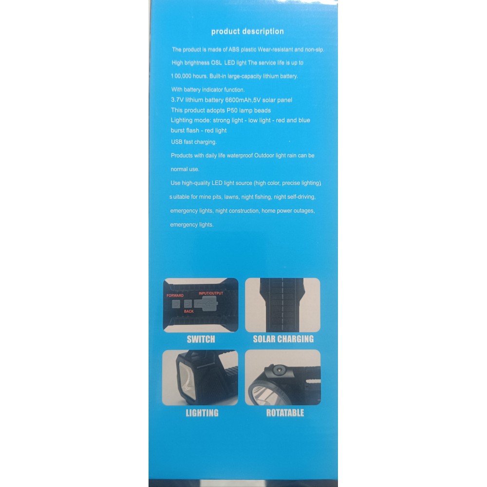 Solar Powered Portable Light TY-8919