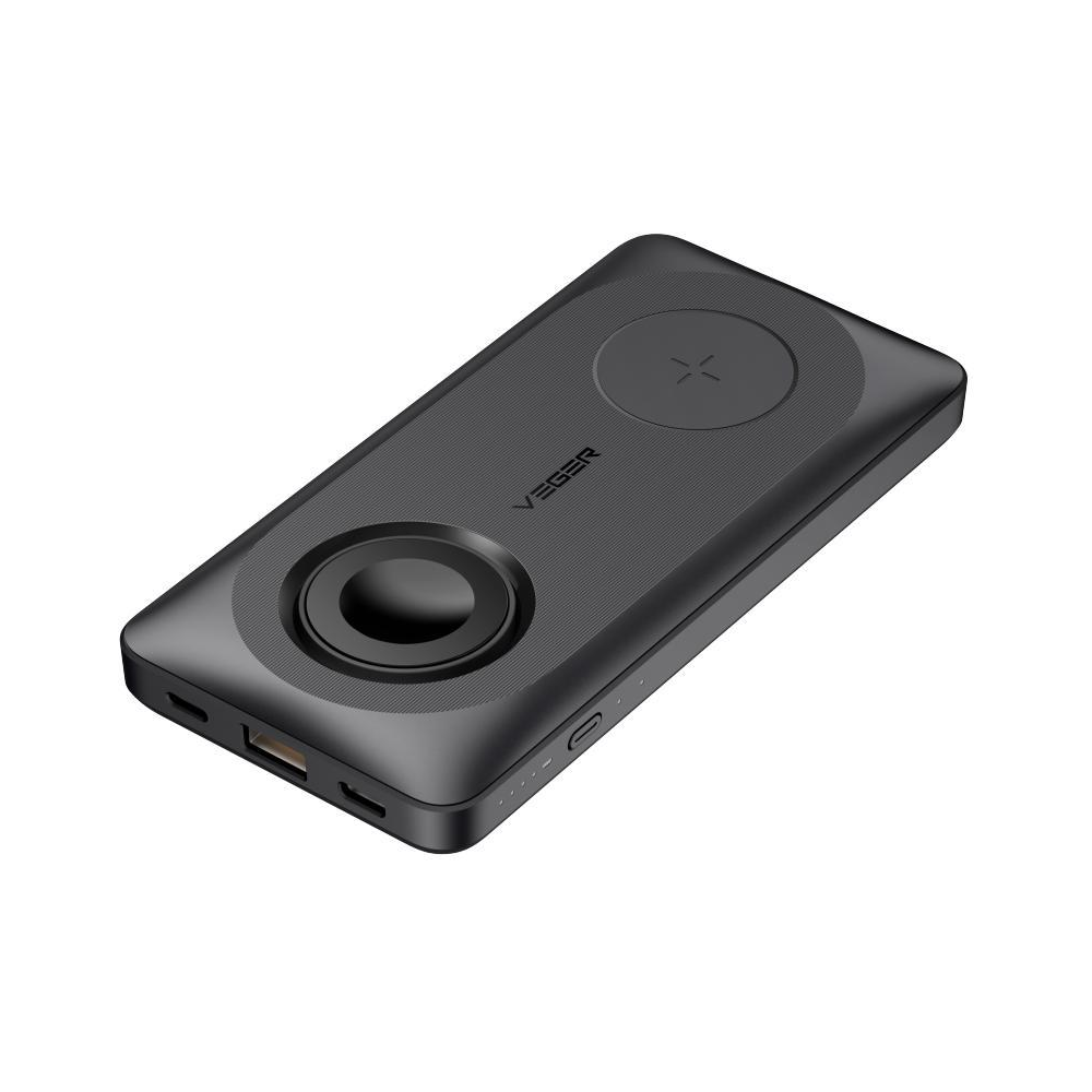 W1156 All In One - MagMulti Wireless MagSafe Power Bank 10000mAh 15W with USB-A Port and USB-C Port Black
