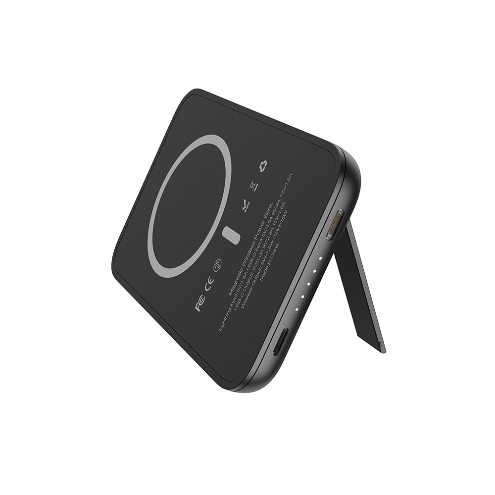 W0553 MagOn Kick Power Bank 5000mAh Magnetic 15W & PD20W με Θύρα USB-C Μαύρο