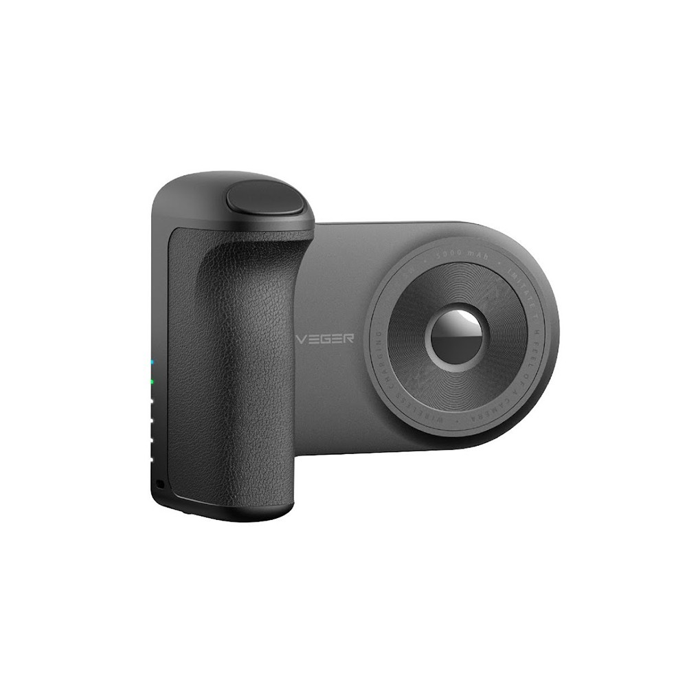 W0569 SnapCam 5000mAh Wireless Charging Power Bank with Bluetooth Camera Controller-Black