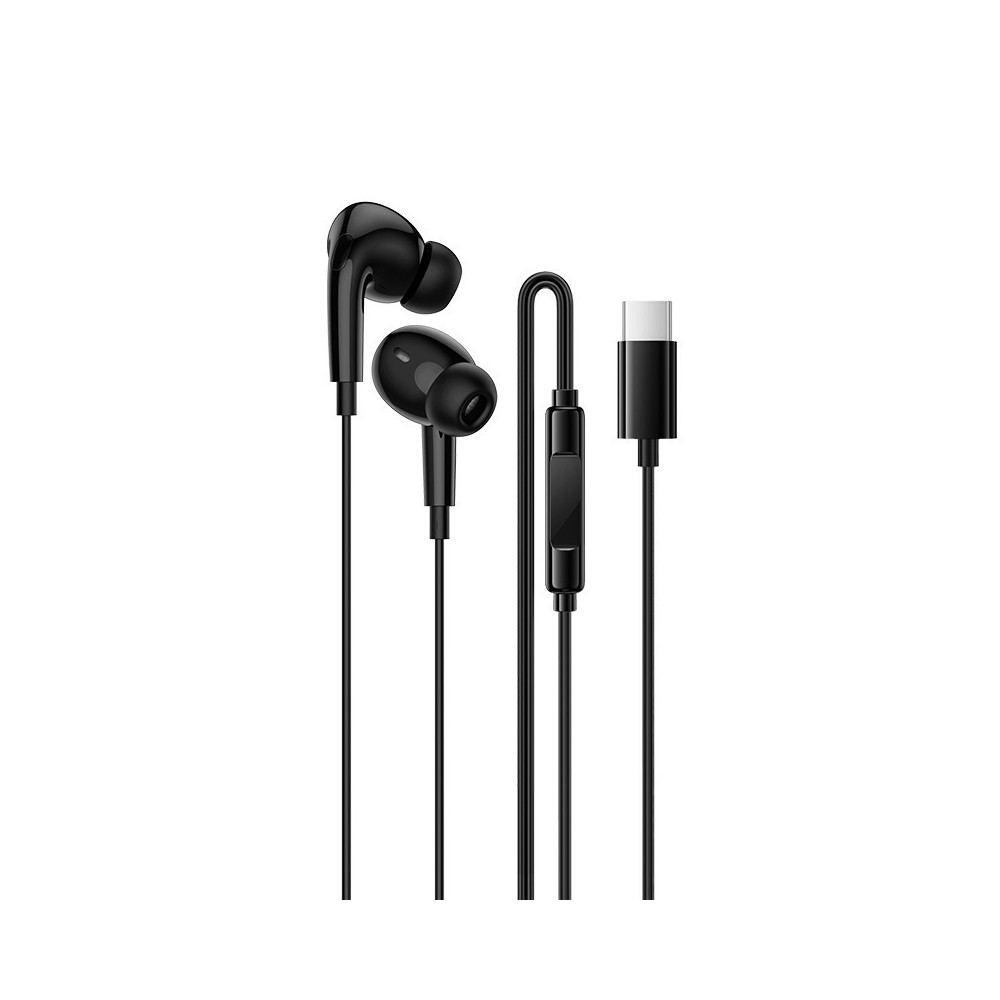 Borofone Bm100 Pro Fuente In-ear Handsfree Ακουστικά με Βύσμα USB-C Μαύρο BM100PRO.C