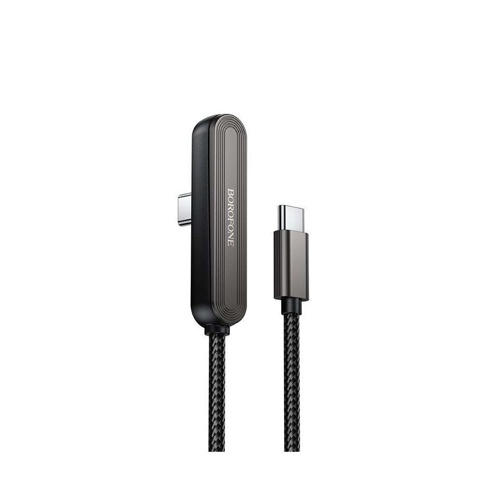 Borofone Angle (90°) / Braided Cable USB-C male - USB-C 60W PD Μαύρο 1m ΒΧ125