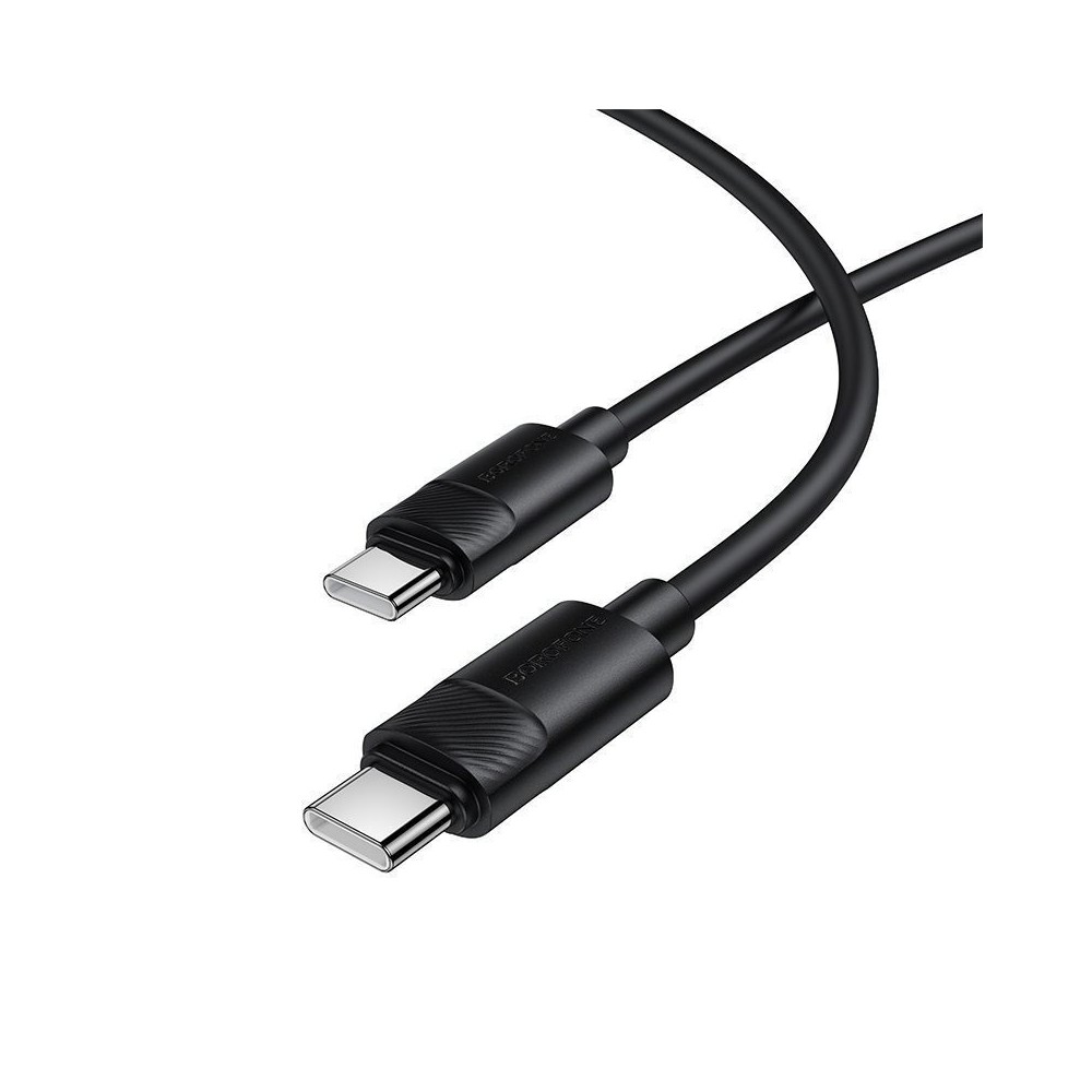 Borofone USB 2.0 Cable USB-C male - USB-C 60W PD Μαύρο 1m BX123